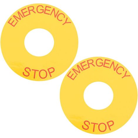 Autocollants D'arrêt D'urgence Pvc Jaune pour Équipement Industriel 2pcs Adhésif Fort et Résistant à L'usure, pour Usines et Piscines (1/5)