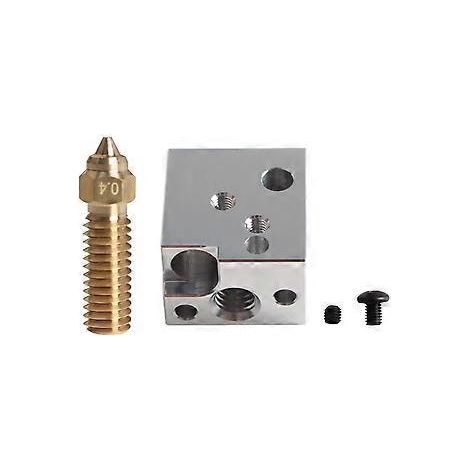 Extruder-Hotend-Heizblock-Kit mit 0,4-mm-Messingdüse und Hochtemperatur-Kit für SV07 3D-Drucker