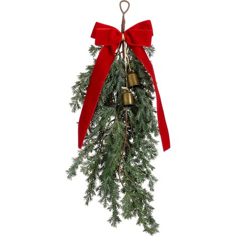 Mica Weihnachtsdeko Türbogen Pine mit Band 55 x 25 x 7 cm rot