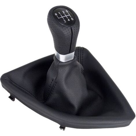 A277-1 Pommeau de levier de vitesse en cuir perforé Noir 6 vitesses Compatible avec BMW Série 1 E81 E82 E87 E88 Bouton de rechange Plug Play (1/4)