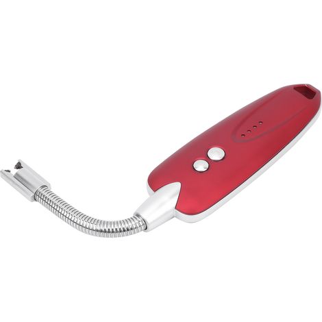 Briquet électrique multifonctionnel à impulsion rechargeable par USB pour bougies, briquet de camping et barbecue (rouge) (1/5)