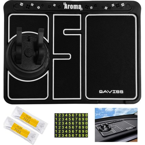 Alfombrilla antideslizante 4 en 1 para coche, de silicona, que brilla en la oscuridad, con soporte ajustable de 360 grados. (1/5)