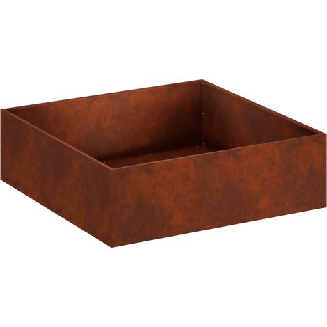 Garden Planter Rusty 80 x 80 x 30 cm Weathering Steel vidaXL