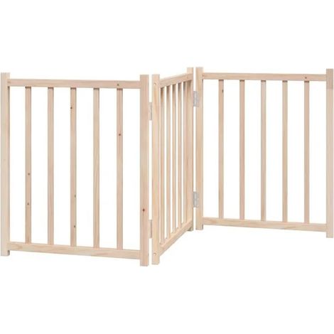 Porte pliante pour chien, modèle en 3 parties, 150 cm, en bois de cèdre massif. (1/5)