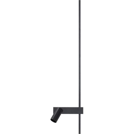 LED Wandleuchte mit Leselampe 80 cm hoch GU10 Schwarz Wandlampe