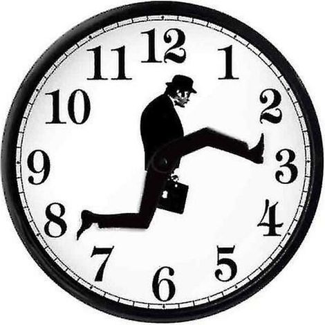 Inspired Silly Walk Horloge murale Créative Silencieuse Muet Horloge Art Mural Cadeau noir