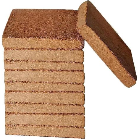 10 Pièces de Fibres de Noix de Biologiques pour Plantes, Briques de Noix de Biologiques, Noix de Compressée Facile à Utiliser (1/5)