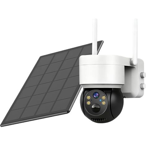 8MP WiFi caméra Solaire PIR détection Humaine Vision Nocturne extérieure étanche sécurité vidéo IP caméra durée de Vie de la Batterie Moniteur de vidéosurveillance(WiFi Cam 32G Card) (1/5)