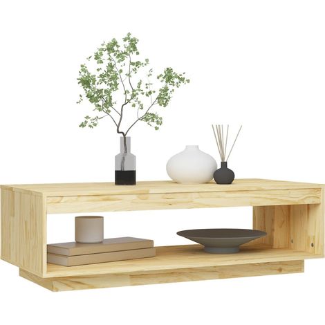 Table basse 110x50x33,5 Bois de pin massif 2 (1/5)