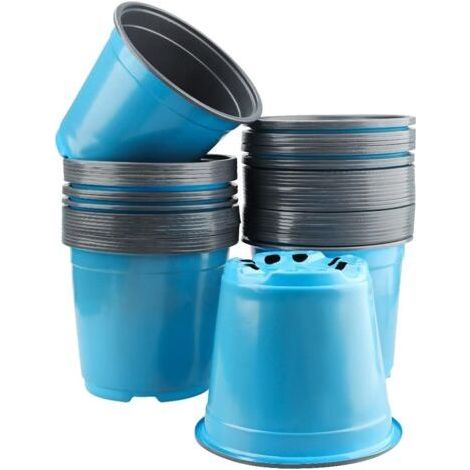 Lot de 50 Pots de Fleurs en Plastique 15 cm Bleu (1/5)