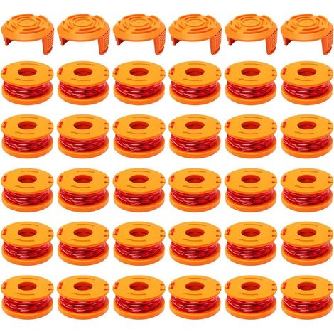 30 bobines de fil et 6 capuchons compatibles avec le coupe-bordures Worx,91,4 m,recharges WA0010 et couvercle de bobine WA6531 (1/5)