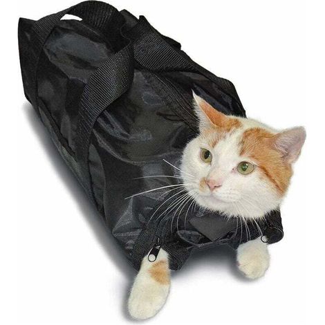 Sac de toilettage pour chat, sac de retenue pour chat durable et polyvalent pour garder les chats en sécurité pendant le toilettage et/ou le bain,,de (1/4)