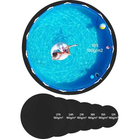 Tapis de liner de piscine, protection durable, installation facile, 18 ft (1/2)
