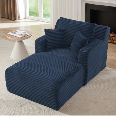 Méridienne in corduroy blu senza montaggio OKWISH (1/5)