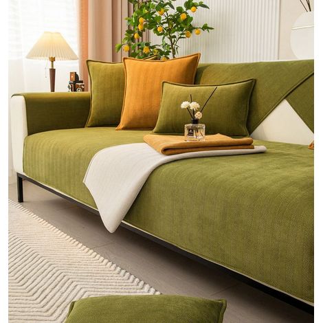 Housse De Canapé - Motif Chevron - Chenille - Anti-dérapante - Lavable En Machine - Pour Canapé 2 Places - 1 Pièce (1/5)