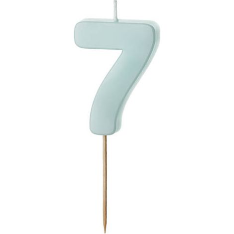 Bougie d'anniversaire numéro 7, bleu clair, 5,5 cm (1/3)