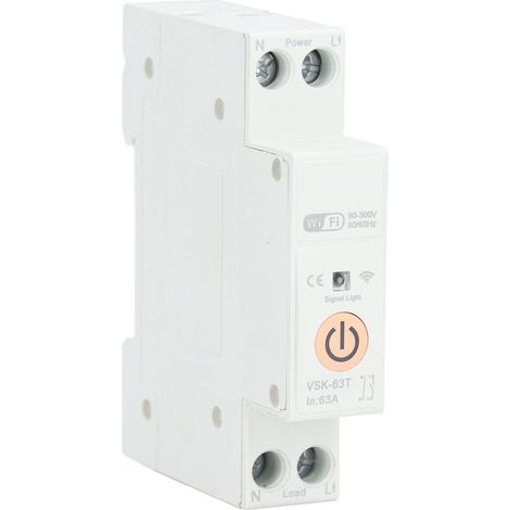 Disjoncteur de commutateur WiFi 1P 63A, commande vocale à distance, Cycle de synchronisation intelligent pour Tuya 90V-300V (1/5)