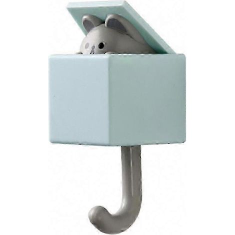 Set mit 6 selbstklebenden Haken mit Cartoon-Katzenmotiv, Wandhaken ohne Bohren für Schlafzimmertüren, Aufhänger für Schlüssel, Regenschirm, Handtuch und Mütze. (1/5)