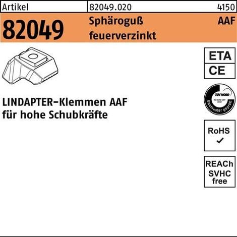 Klemme R 82049 AAF M20 Sphäroguß feuerverz. 1 Stück LINDAPTER (1/2)