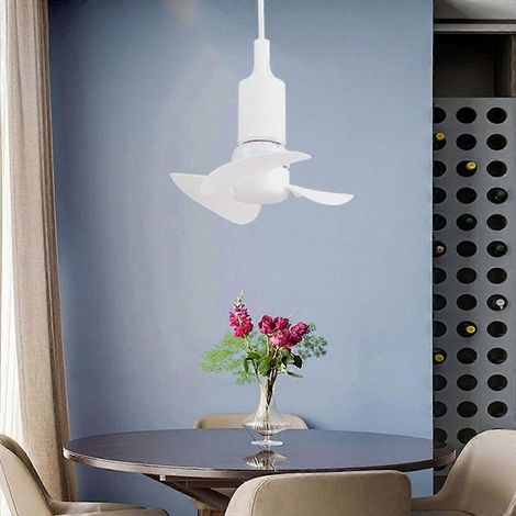 Ventilateur de 15 cm (6 pouces) avec angle de 360°, petit ventilateur E27 avec adaptateur pour chambre à coucher (1/4)