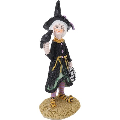 Handgefertigte Hexenfigur aus Kunstharz, bezaubernde dekorative Hexenpuppe für Schreibtisch, Schlafzimmer oder Büro. (1/5)