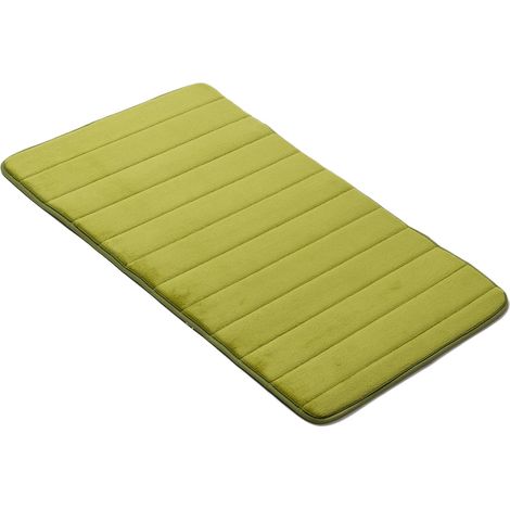 Alfombrilla de baño decorativa antideslizante y lavable, de segunda generación, para dormitorio, salón, cocina, recibidor, para hogar moderno, pelo corto (verde, 50 x 80 cm). (1/5)