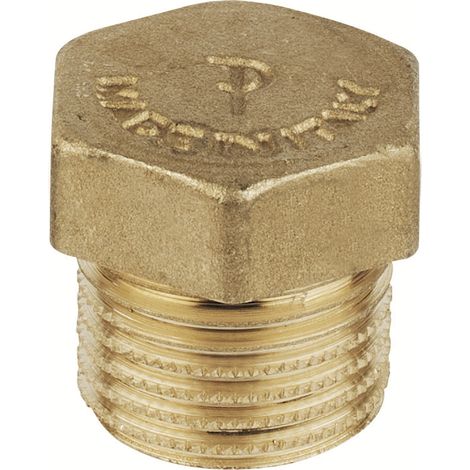 Rosca Tubo de latón Hexagonal Macho Tapón ciego FP Pattaroni F592  1/4"