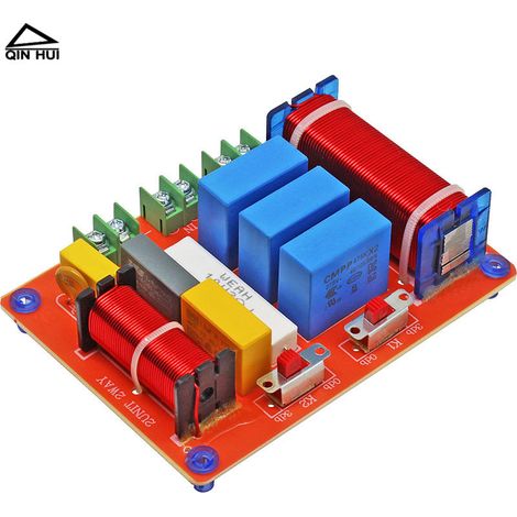 Filtre de fréquences HiFi pour haut-parleurs de bibliothèque 300 W, filtre de fréquences professionnel pour haut-parleurs coaxiaux, filtre à deux voies avec une fréquence haute et une fréquence basse. (1/4)