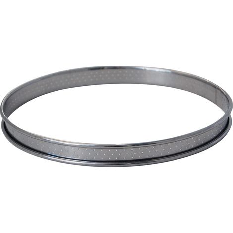 De Buyer - Cercle à tarte perforé bord roulé 24 cm en inox
