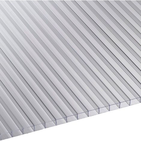Pack 3 plaques polycarbonate 6mm 251x60,5cm blanc