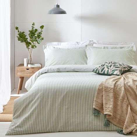 Ensemble de Housse de Couette Rayé Eucalyptus Simple (1/5)