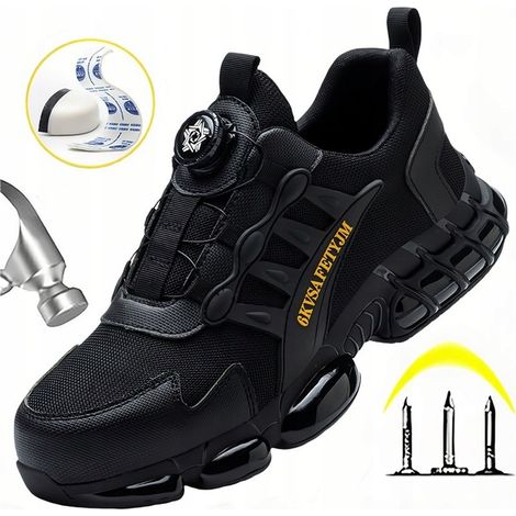 Scarpe antinfortunistiche da lavoro, scarpe sportive leggere, nere, taglia 42