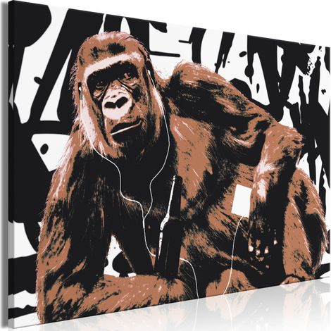 Tableau Imprimé "Pop Art Monkey Narrow Brown" 60 x 90 cm (1/2)