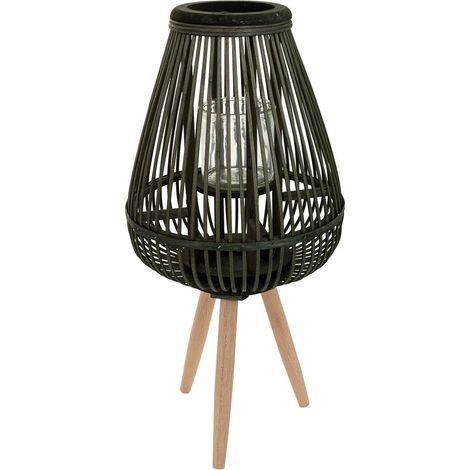 Farol portavelas de bambú verde d29x37/59 (1/5)