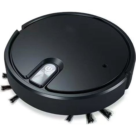 Decdeal Roboter -Staubsauger -Reiniger automatischer ruhiger Betrieb Effiziente Smart -Misting -Filterung mit Batterieschwarz