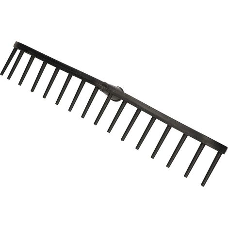KOTARBAU® Rateau Jardin - Rateau à Feuilles - Plastique - 55 cm - Noir - 16 Dents - sans Manche - Outil Jardinage Léger - Ramasse Herbe - Gazon - Branches Déchets (1/5)