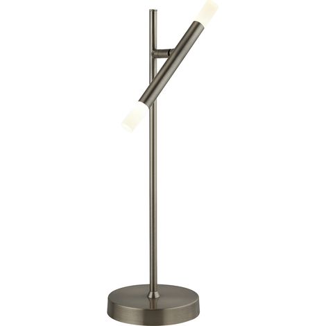 Lampada Da Scrivania Industrial Tubi Acciaio Cromo Policarbonato Led 4,65W 2700K