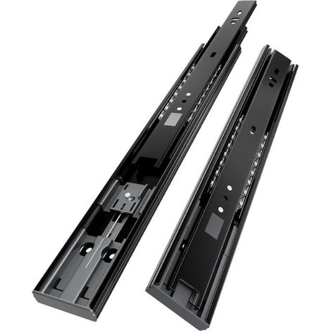 Glissiere pour tiroir avec amortisseur 500 mm rail coulissant latéral coulisse tiroir sortie totale glissières à bille pour placard (1/4)