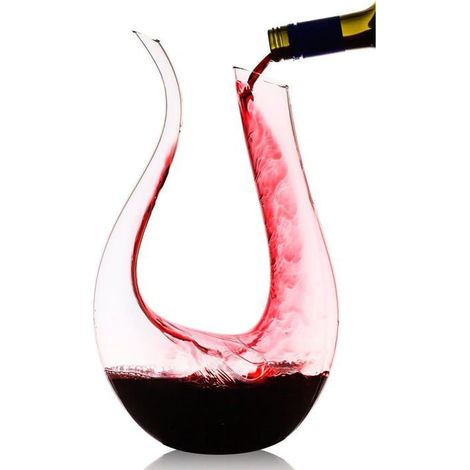 Carafe vin cristal sans plomb 1200 ml – Rouge, design élégant – Pour décantation – Cadeau (1/5)