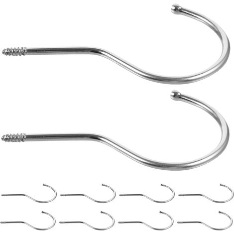 10 crochets à vis inox argenté pour suspension et plafond (1/5)