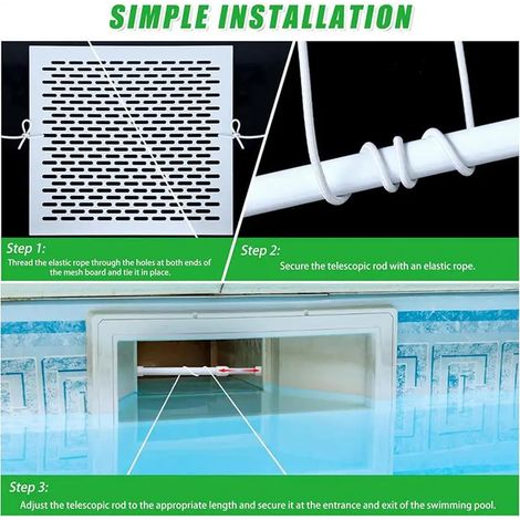 Accessoires de piscine Écumoire de piscine avec filet de protection robuste pour le nettoyage des fossés de drainage des bassins et spas. (1/5)