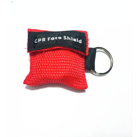 10 Red Pack of 10 CPR Face Shield Masks with Keychain Ring First Aid Kit Face Shields for First Aid Training (1/5)