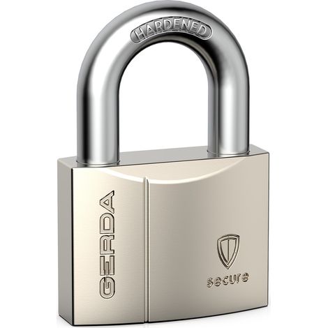 Candado de grillete reforzado Gerda Secure KSWS S40, níquel satinado, blíster (1/3)