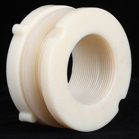 Adaptateur de raccord de cloison ABS 2 pouces pour réservoir d'eau, bassin, seau à eau et étang. (1/5)