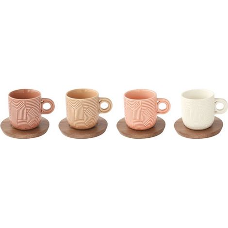 Coffret 4 Tasses Café Porcelaine Acacia Design élégant, Matériaux Naturels Et Modernes - Pozzi Milano Spa (1/5)