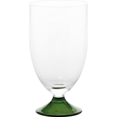Zafferano Calice Acqua Maestro Set 4 Pezzi Vetro Soffiato a Mano Colore Verde Design Veneziano Contemporaneo Senza Gambo Raffinato ed Elegante