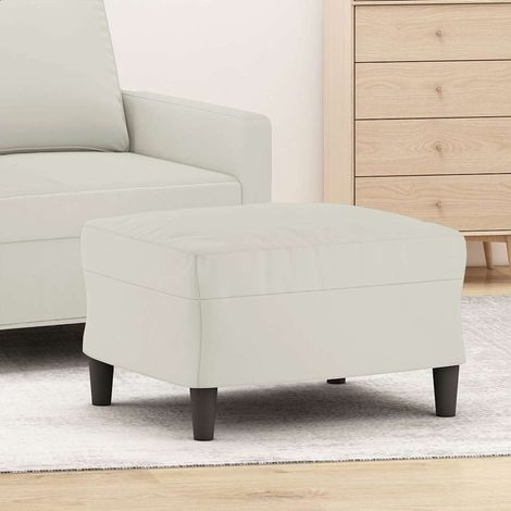 Repose-Pieds pour Salon ou Chambre - Tabouret Pouf Crème 60x50x41 cm Velours BV510408 - BonneVie (1/5)