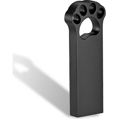 Wasserdichter 128-GB-USB-2.0-Stick aus Metall mit Bärenpfoten-Design, schwarz. Originelles Geschenk. (1/4)