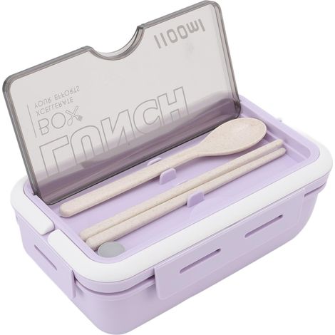 Set mit 2 koreanischen Lunchboxen 1100 ml, trendig, lila, mit Fächern, isoliert, für Schüler, niedlich, zum Mitnehmen, mikrowellengeeignet, für Büroangestellte. (1/5)