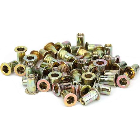 150 écrous à riveter M4 zingués colorés, rivetage rapide, accessoires de quincaillerie automobile (1/4)